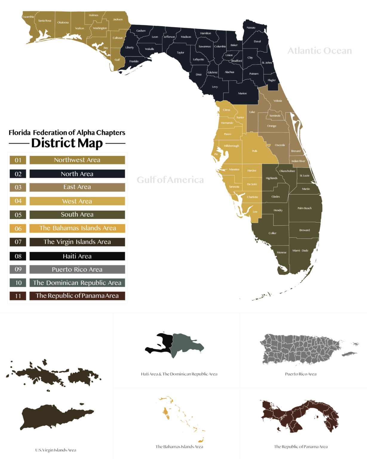 Fpa Chapter Map District History – Florida Federation of Alpha Chapters